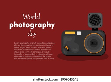 vector illustration of World Photography Day -19 August.