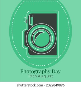 Vector Illustration of World Photography Day on August 19th. World Photography Day is an annual, worldwide celebration of the art, craft, science and history of photography.