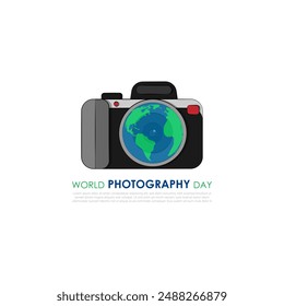 Vector illustration of World Photography Day social media feed template