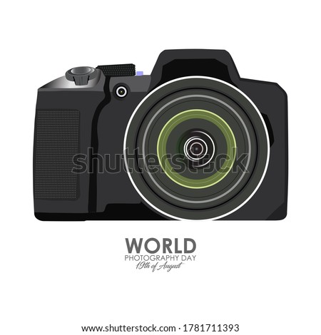 Vector Illustration of World Photography day. August 19. Lens of the Camera in Abstract Form.