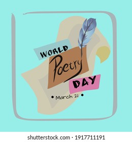 vector illustration, world poetry day on march 21st