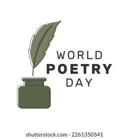Vector illustration of World Poetry Day celebration poster. World Poetry Day is celebrated on 21 March
