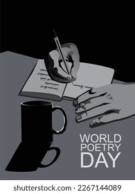 Vector illustration: World Poetry Day.