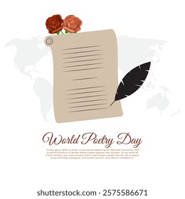 Vector illustration of World Poetry Day social media template