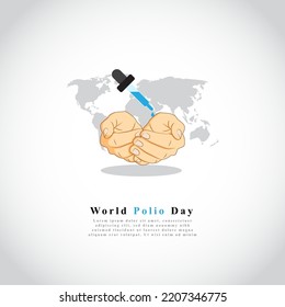 Ilustración de vectores para la pancarta del día mundial de la polio