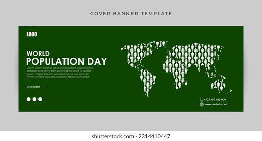 Ilustración vectorial de la plantilla de simulación de pancartas del Día Mundial de la Población