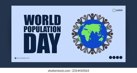 Vector illustration of World Population Day social media story feed mockup template