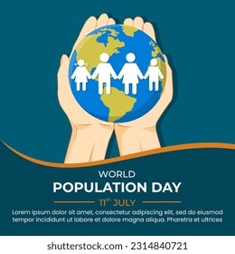 Vector illustration for world population day awareness