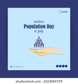 Vector illustration of World Population Day social media story feed mockup template