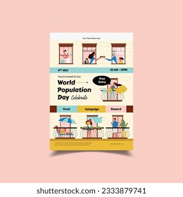 Vector Illustration of World Population Day Flyer Poster