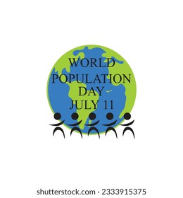 Vector illustration of World Population Day Concept, 11July. Overcrowded, overloaded, explosion of world population and starvation.