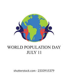 Vector illustration of World Population Day Concept, 11July. Overcrowded, overloaded, explosion of world population and starvation.
