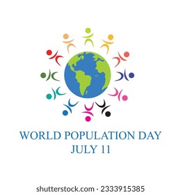 Vector illustration of World Population Day Concept, 11July. Overcrowded, overloaded, explosion of world population and starvation.