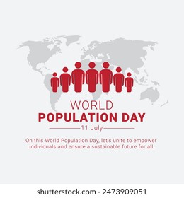 Vector illustration of World Population Day Concept, 11July, creative concept design for banner or poster