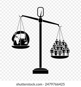 Vector illustration of World Population Day concept element on transparent background