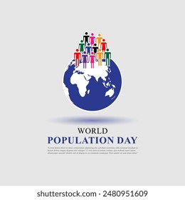 Vector illustration of World Population Day social media feed template