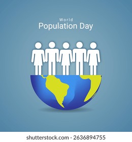 Ilustração vetorial do modelo de mídia social do Dia Mundial da População