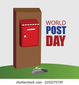 Vector illustration of World Post Day. Simple and elegant design