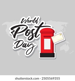 Vector illustration of World Post Day social media feed template