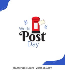 Vector illustration of World Post Day social media feed template