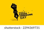 Vector illustration of World press freedom day banner. World press freedom day text. World Press Day to raise awareness. End Impunity for Crimes against Journalism.