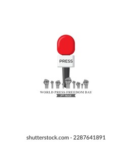Ilustración de vectores para el Día Mundial de la Libertad de Prensa el 3 de mayo