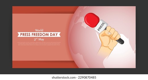 Vector illustration of World Press Freedom Day Website landing page banner mockup Template