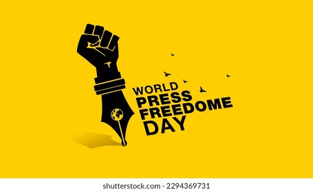 Vector illustration of World press freedom day banner. World press freedom day text. World Press Day to raise awareness. End Impunity for Crimes against Journalism.
