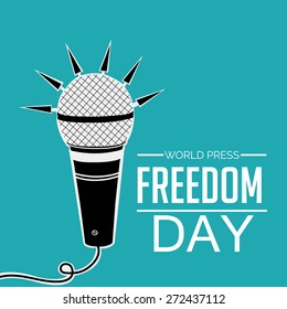 Vector illustration for World Press Freedom Day in blue background.