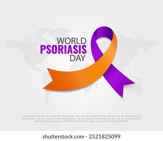 Vector Illustration of World Psoriasis Day. Psoriasis Awareness Ribbon.
