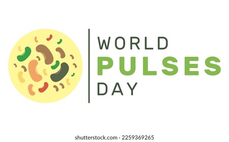 Ilustración vectorial del Día Mundial de las Pulsas. observada el 10 de febrero para concienciar sobre los beneficios nutricionales y ambientales de los legumbres como parte de la producción sostenible de alimentos