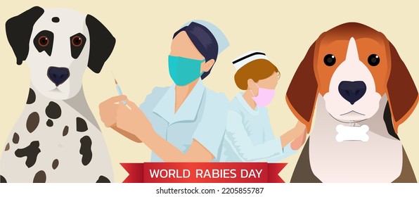 Ilustración vectorial del concepto del Día Mundial de la Rabia observado el 28 de septiembre