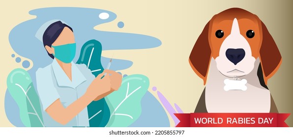 Vector Illustration of World Rabies Day concept observed on September 28th