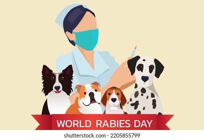 Vector Illustration of World Rabies Day concept observed on September 28th