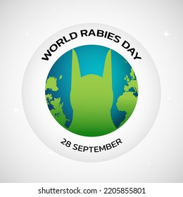 Ilustración vectorial del concepto del Día Mundial de la Rabia observado el 28 de septiembre