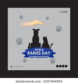Vector illustration of World Rabies Day banner