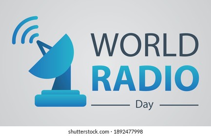 vector illustration of world radio day,