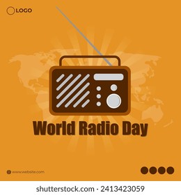Vector illustration of World Radio Day social media feed template
