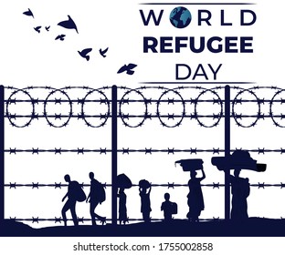 ILUSTRACIÓN DE VECTORES PARA EL DÍA MUNDIAL DE LOS REFUGIADOS - 20 DE JUNIO