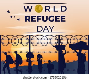 VECTOR ILLUSTRATION FOR WORLD REFUGEE DAY- 20TH JUNE