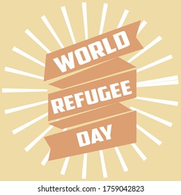 Vektorgrafik zum Thema des Weltflüchtlingstags. Bewusstsein für die Sicherheit der Migranten am Internationalen Flüchtlingstag.  Flache Illustration für internationales Einwanderungsvektor-Hintergrundkonzept für Webdesign