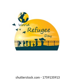 VECTOR ILLUSTRATION FOR WORLD REFUGEE DAY- 20TH JUNE