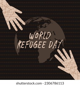 Vector illustration of world Refugee day concept design, Due to war and global political issues.