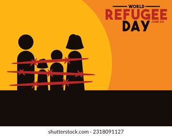 Vector Illustration of World Refugee Day. June 20. Abstract design vector. Flat design vector. Poster, banner, card, background. Eps 10.
