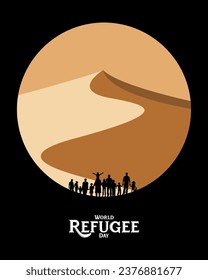 Vector illustration of world refugee day, Palestinian refugees, international migrant day.