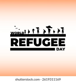 Vector illustration of World Refugee Day social media template