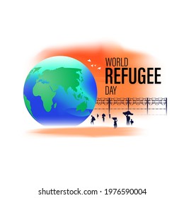 vector illustration for world refugee day-20 june