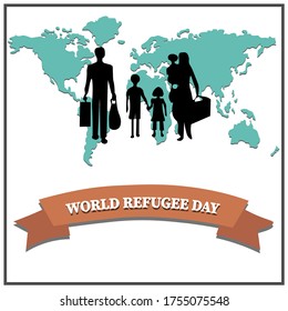 Vektorgrafik des Welt-Flüchtlingstag, Migranten, Hilfe