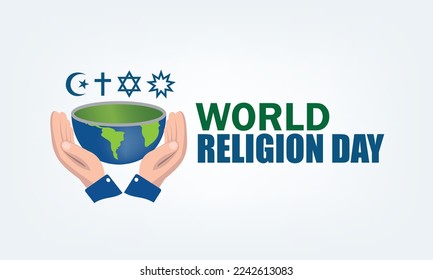 Vector Illustration of World Religion Day. Simple and Elegant Design
