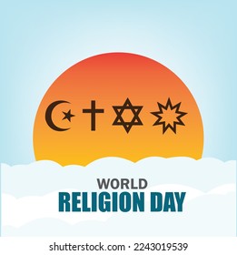 Vector Illustration of World Religion Day. Simple and Elegant Design